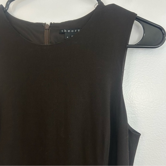 Theory Tillora Wool Blend Brown Sleeveless Fit & Flare Mini  Dress Size 4 - Picture 4 of 10